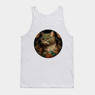 Amazing Cute Adorable Cat and Floral Design Collection for Cat Lovers Tank Top